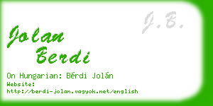 jolan berdi business card
