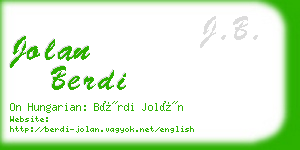 jolan berdi business card